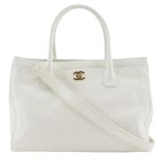 Pre-owned Leather chanel-bags Chanel Vintage , White , Dames