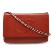 Pre-owned Leather shoulder-bags Chanel Vintage , Red , Dames