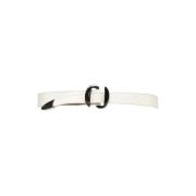 Witte Leren Riem Elegante Zilveren Accenten Orciani , White , Dames