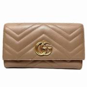 Pre-owned Leather wallets Gucci Vintage , Beige , Dames