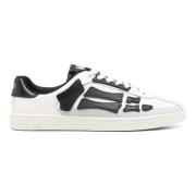 Zwarte Leren Sneakers met Skeletapplicatie Amiri , Black , Heren