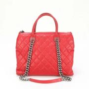 Pre-owned Leather chanel-bags Chanel Vintage , Red , Dames