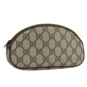 Pre-owned Leather pouches Gucci Vintage , Beige , Dames