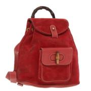 Pre-owned Suede backpacks Gucci Vintage , Red , Dames