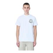 Katoenen Jersey Logo Motief T-Shirt Moncler , White , Heren