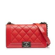 Pre-owned Leather chanel-bags Chanel Vintage , Red , Dames