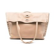 Beige Shopper Tas met Twist Lock Zanellato , Beige , Dames