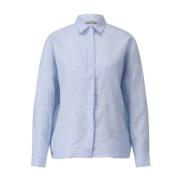 Gestreepte Oversized Linnen Blouse Bloomings , Blue , Dames