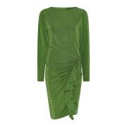 Groene gedrapeerde jurk met boot hals Bruuns Bazaar , Green , Dames