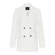 Elegante Snow White Blazer met klepzakken Bruuns Bazaar , White , Dame...