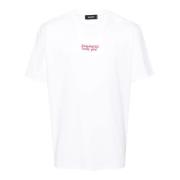 Witte Katoenen Jersey T-Shirt met Bedrukte Letters Dsquared2 , White ,...