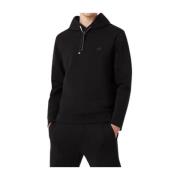 Hoodie met Micro Logo Jersey Sweatshirt Emporio Armani , Black , Heren