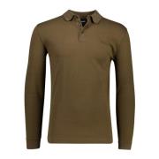 Bruine polo met lange mouwen Hugo Boss , Brown , Heren