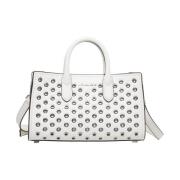 Witte Schoudertas met Oogjesdetail Michael Kors , White , Dames