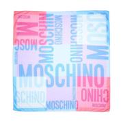 Blauwe Zijden Sjaal Elegante Stijl Moschino , Multicolor , Dames