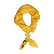 Gele Smiley Zijden Sjaal Moschino , Yellow , Dames