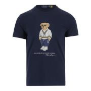 Katoen Crew Neck Polo Bear T-shirt Polo Ralph Lauren , Blue , Heren