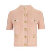 Lichtroze Sweater met knoopsluiting Balmain , Pink , Dames