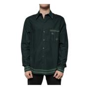 Groen Logo Print Casual Shirt Dolce & Gabbana , Green , Heren