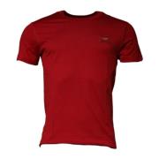 Rode Katoenen Crew Neck T-shirt Dolce & Gabbana , Red , Heren