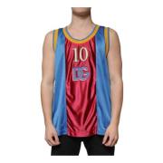 Multicolor Mouwloze Tanktop Dolce & Gabbana , Multicolor , Heren