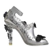 Kristallen Assepoester Hakken met Leren Zool Dolce & Gabbana , Gray , ...