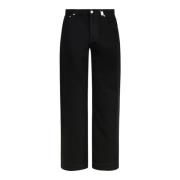 Zwarte Wijde Pijp Jeans Alexander McQueen , Black , Heren