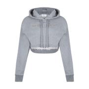 Lichtgrijze logo geborduurde hoodie Alexander McQueen , Gray , Dames