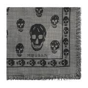 Grijze Skull Print Sjaal Alexander McQueen , Black , Heren