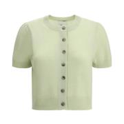 Kasjmier korte mouwen vest met knoopsluiting Allude , Green , Dames