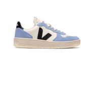 Witte Sneakers met Blauwe en Zwarte Details Veja , Multicolor , Dames