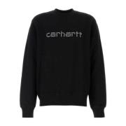 Zwarte Rivet Script Sweatshirt Carhartt Wip , Black , Heren