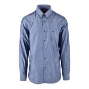 Katoen Elastaan Shirt Etro , Blue , Heren