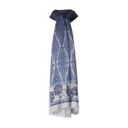 Bloemen Paisley Patroon Modal Sjaal Etro , Blue , Heren