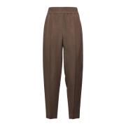 Bruine Broek Elastische Taille Fluid Twill Brunello Cucinelli , Brown ...