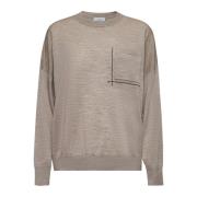 Beige Wol Kasjmier Trui Brunello Cucinelli , Gray , Dames