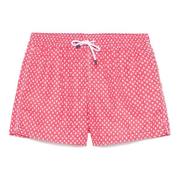 Polyester Zwemshorts met Elastische Riem Fedeli , Red , Heren