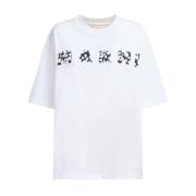 Witte Logo Print T-shirts en Polos Marni , White , Dames