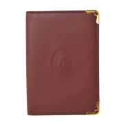 Pre-owned Leather wallets Cartier Vintage , Red , Dames