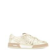 Gouden Sneakers met Logo Fendi , Yellow , Dames