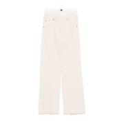 Crème Denim Lange Rok met Intiem Top Effect Maison Margiela , White , ...