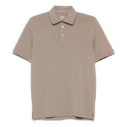 Klassieke Katoenen Poloshirt Fedeli , Beige , Heren