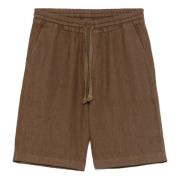 Linnen shorts met trekkoord Fedeli , Brown , Heren