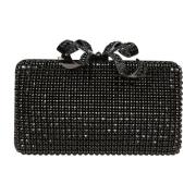 Zwarte Kristal Clutch Tas Self Portrait , Black , Dames