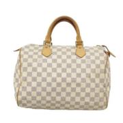 Pre-owned Canvas handbags Louis Vuitton Vintage , White , Dames