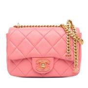 Pre-owned Leather chanel-bags Chanel Vintage , Pink , Dames