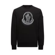 Vervaagde Logo Sweatshirt Moncler , Black , Heren