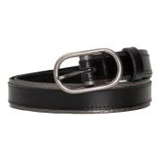 Zwarte Streep Gun Stijl Riem Trezz , Black , Dames