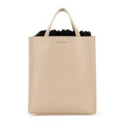 Roze Leren Kleine Handtas Museo Stijl Marni , Beige , Dames