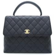 Pre-owned Leather handbags Chanel Vintage , Black , Dames